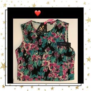 NEW I Love Ronson Floral Crop Top M Medium